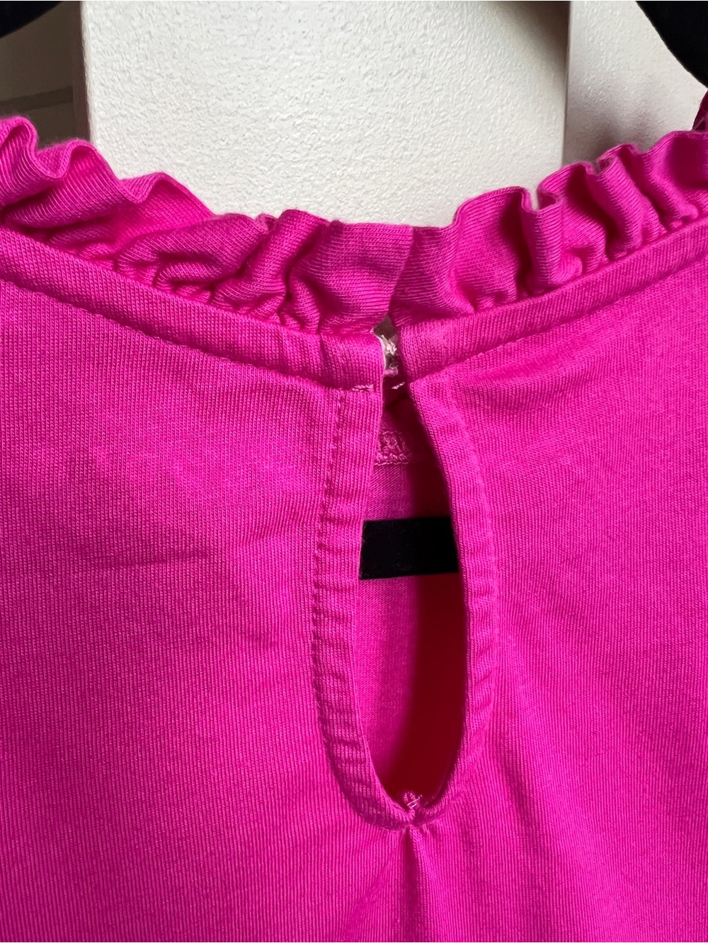 Boden Hot Pink Ruffle Supersoft Frill Cotton-Modal Blend Top women’s 12 - Picture 3 of 7